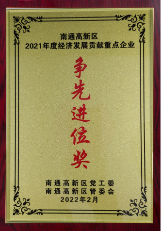 南通市經(jīng)濟發(fā)展爭先進位獎